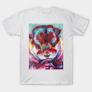 Otter portrait painting in multicolored tones. T-Shirt